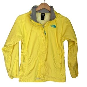 The‎ North Face Youth Yellow Hyvent Windbreaker Water Resisted Hood Jacket 14/16